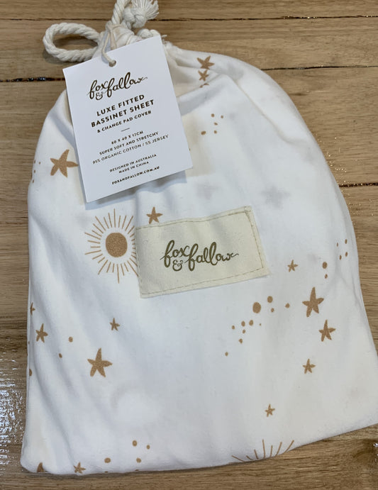 Fox and Fallow Basinett Sheet - Constellation