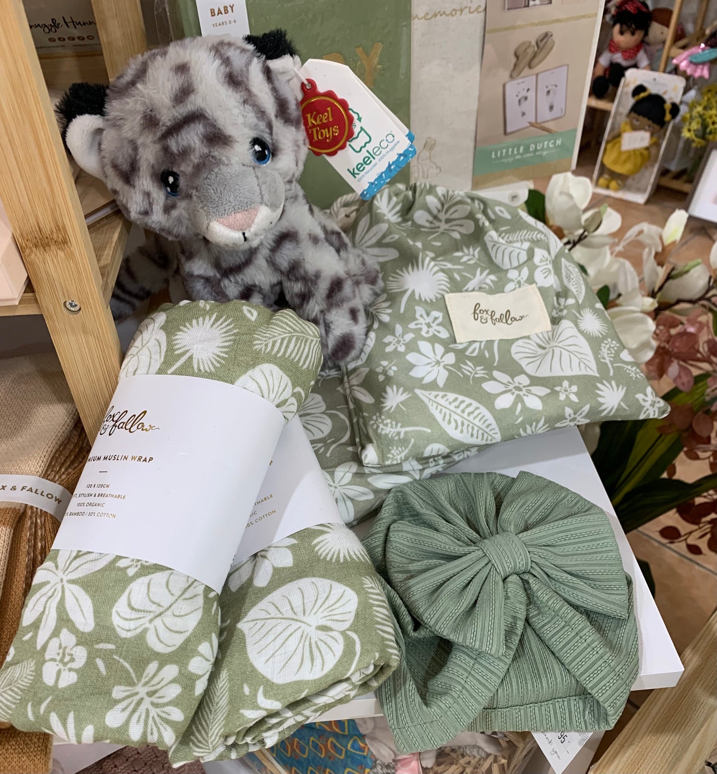 Fox and Fallow Palm Print Swaddle